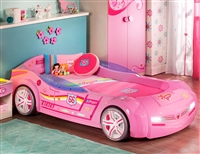 girls race car bed